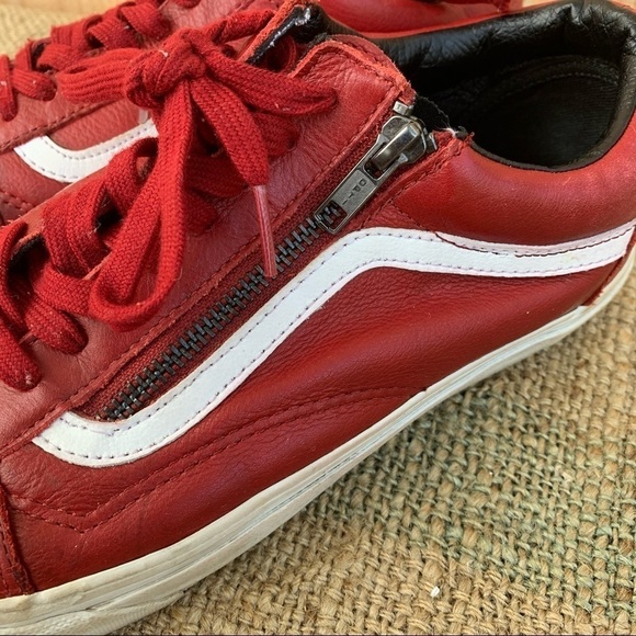 Vans 721499 Low Top Maroon Red Leather Vinyl Size 10 Mens Shoes Skater - Picture 6 of 7